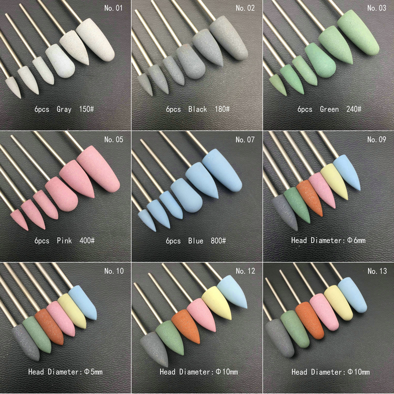 Power Tools Review - 6pcs/set Rubber Silicon Nail Drill Milling