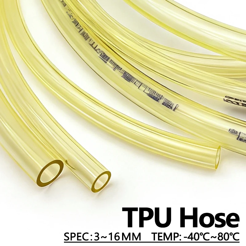 Power Tools Plumbing - 50cm/1/2/3M Yellow TPU Fuel Gas Line