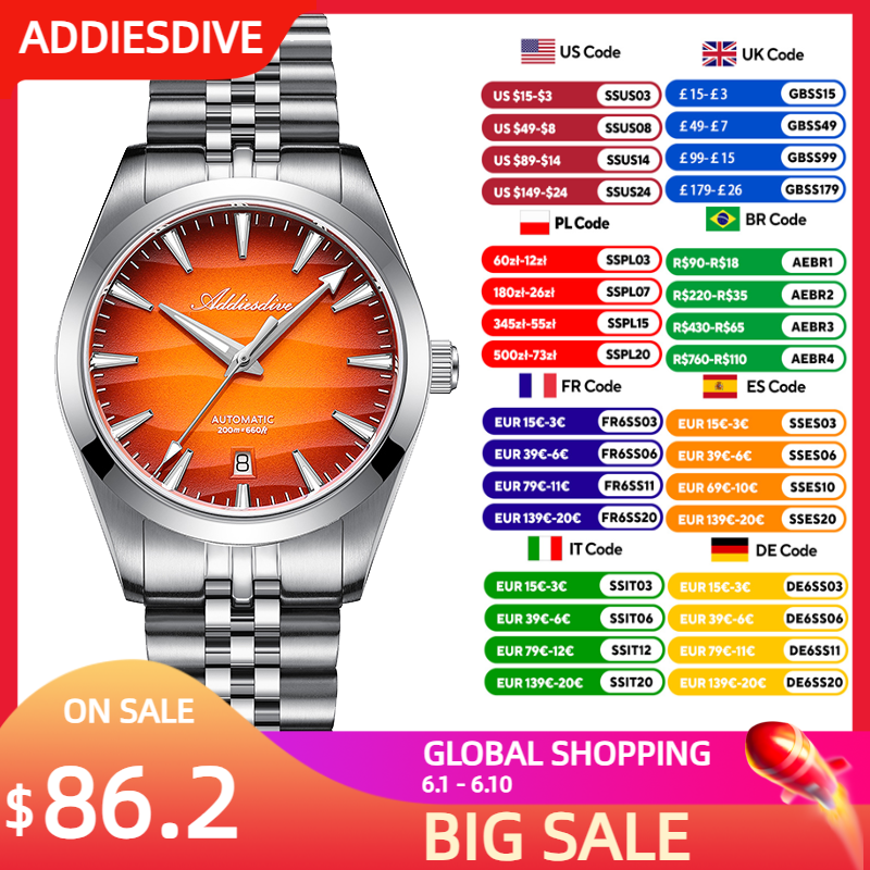 Power Tools Top Brands - ADDIESDIVE Japan8215 Men Automatic Watch New