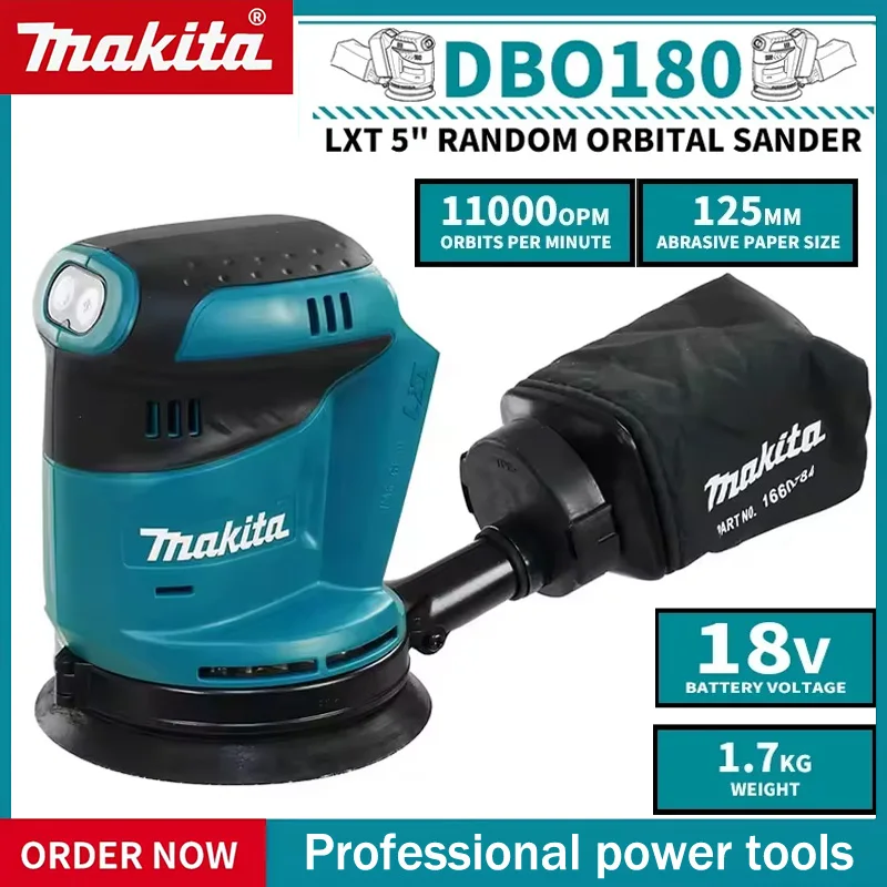 Random Orbital Sander - Makita DBO180Z 18V Brushless Cordless Rechargeable