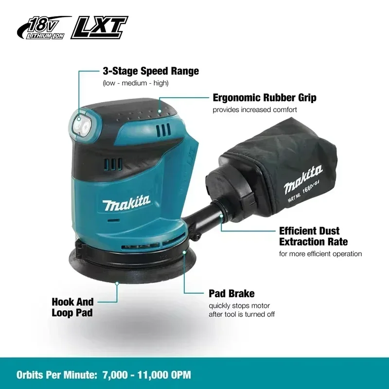 Makita DBO180Z 18V Brushless C - Random Orbital Sander recension och pris